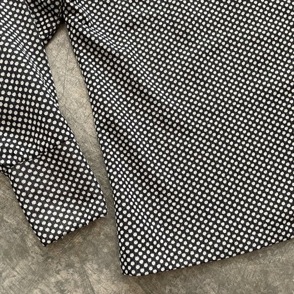 Vintage 60s 70s Bradley Black White Polka Dot Retro Button Up Shirt Medium - Picture 9 of 9